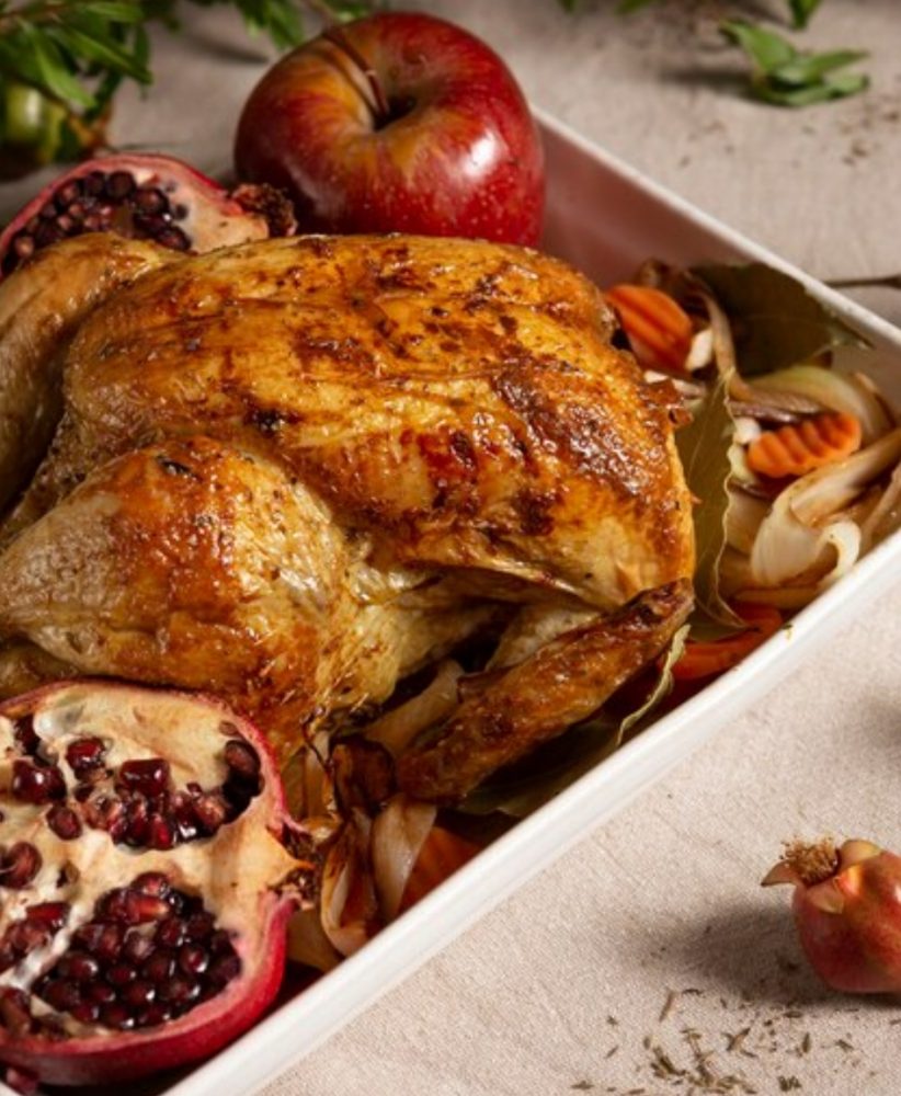 Scopri di più sull'articolo Pollo al forno alle mele e melograno (basso contenuto di Nichel)