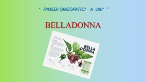 Scopri di più sull'articolo Lezione n. 15 -Materia medica, Belladonna
