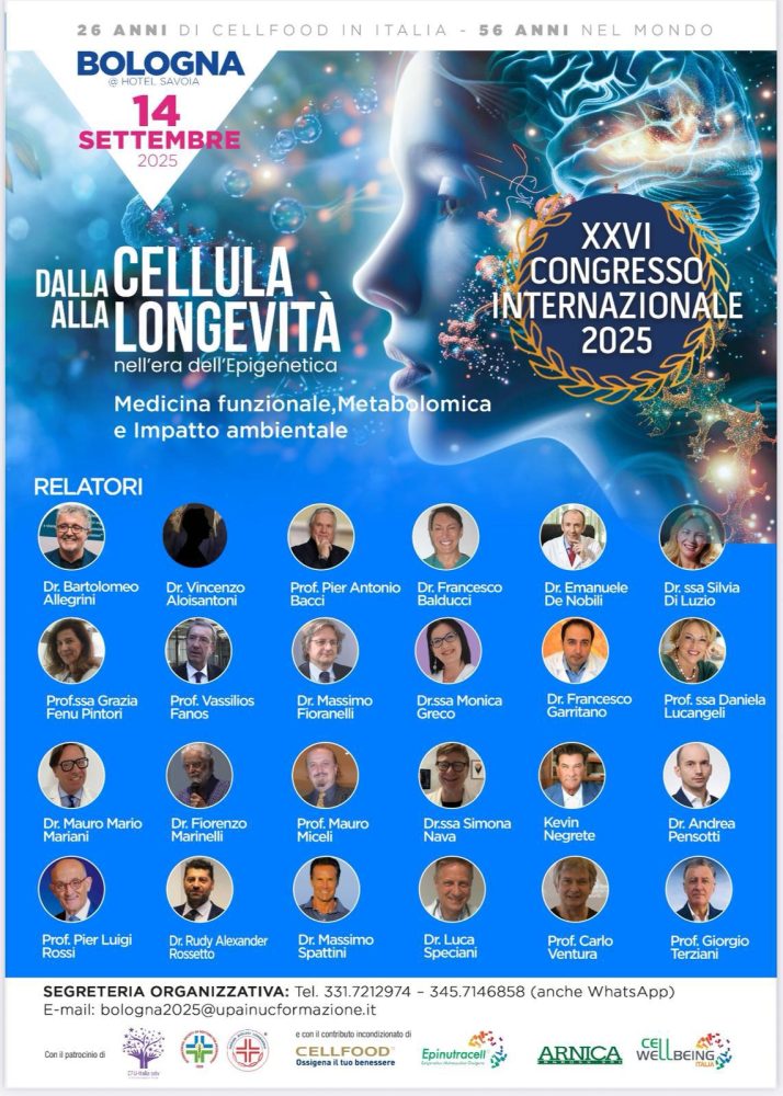 Scopri di più sull'articolo Cellfood: dalla cellula alla longevità, Bologna 14 settembre 2025