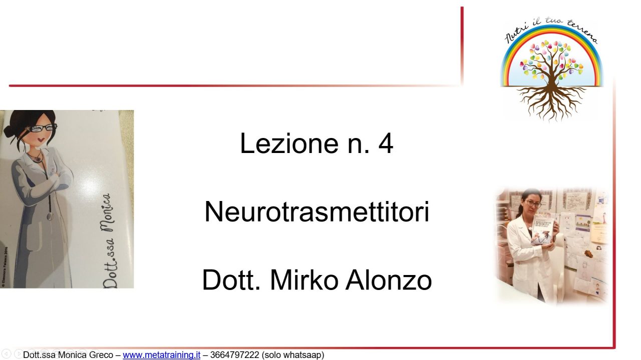 Scopri di più sull'articolo Lezione n. 4 – Neurotrasmettitori – Dr. Mirko Alonzo